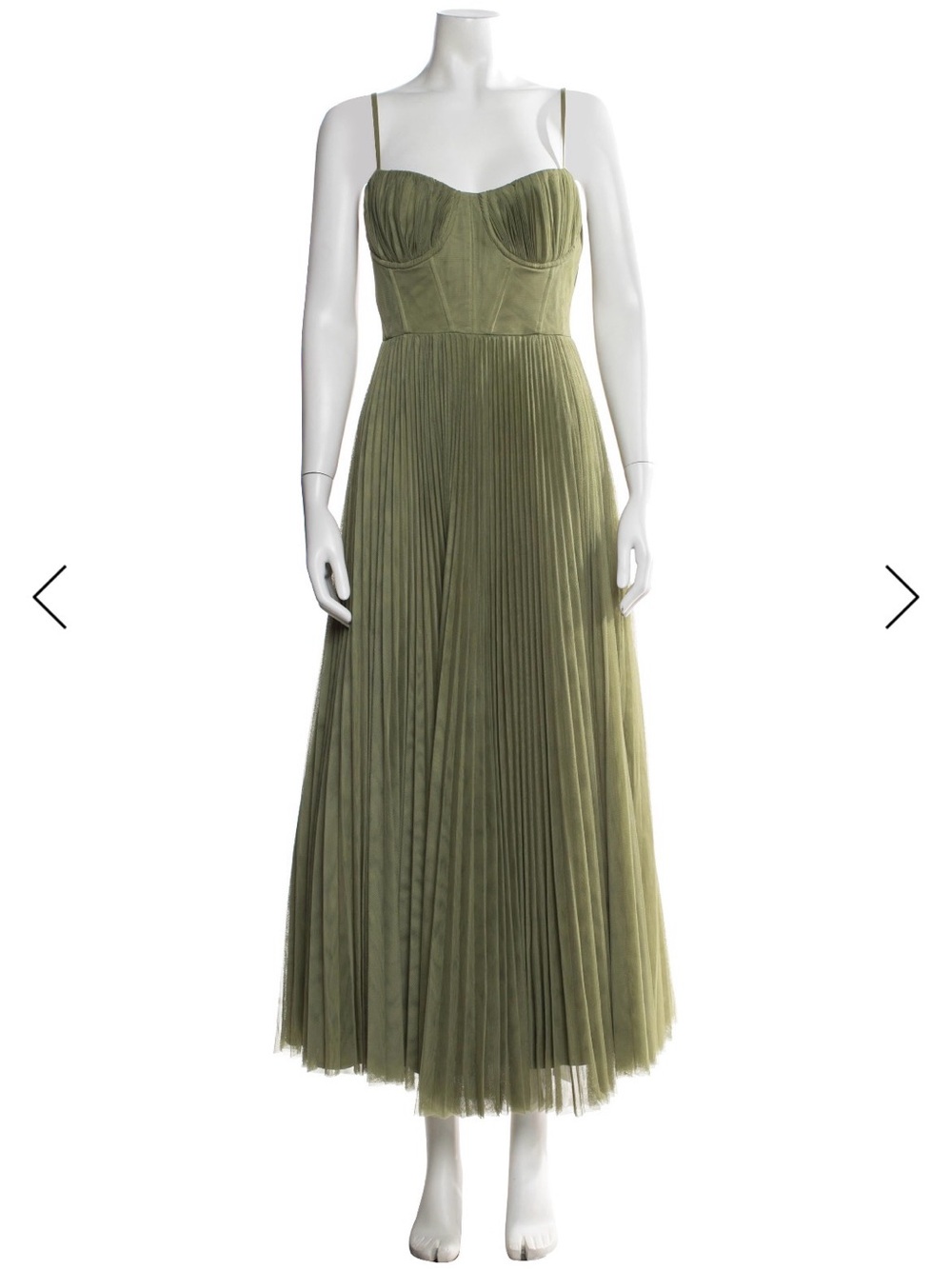 Anthropologie Hutch Pleated Maxi Dress in Green Like New